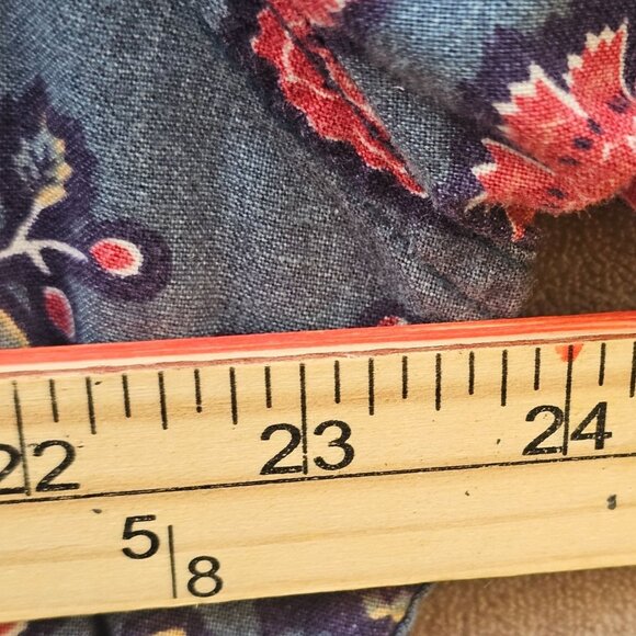 Vintage Chaps Ralph Lauren Mens Blue Red Floral Pocket Button Down Shirt Large - Picture 6 of 6